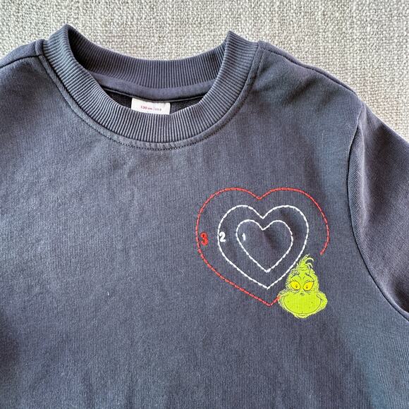 Hanna Andersson x Grinch Kid's Gray Sweatshirt EUC 8 - Picture 2 of 5